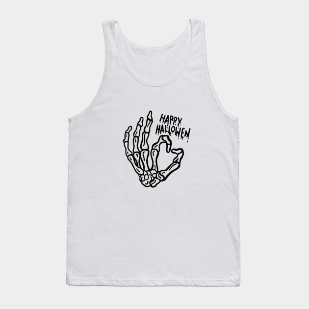 Happy Halloween skeleton hand Tank Top by Tropical Blood